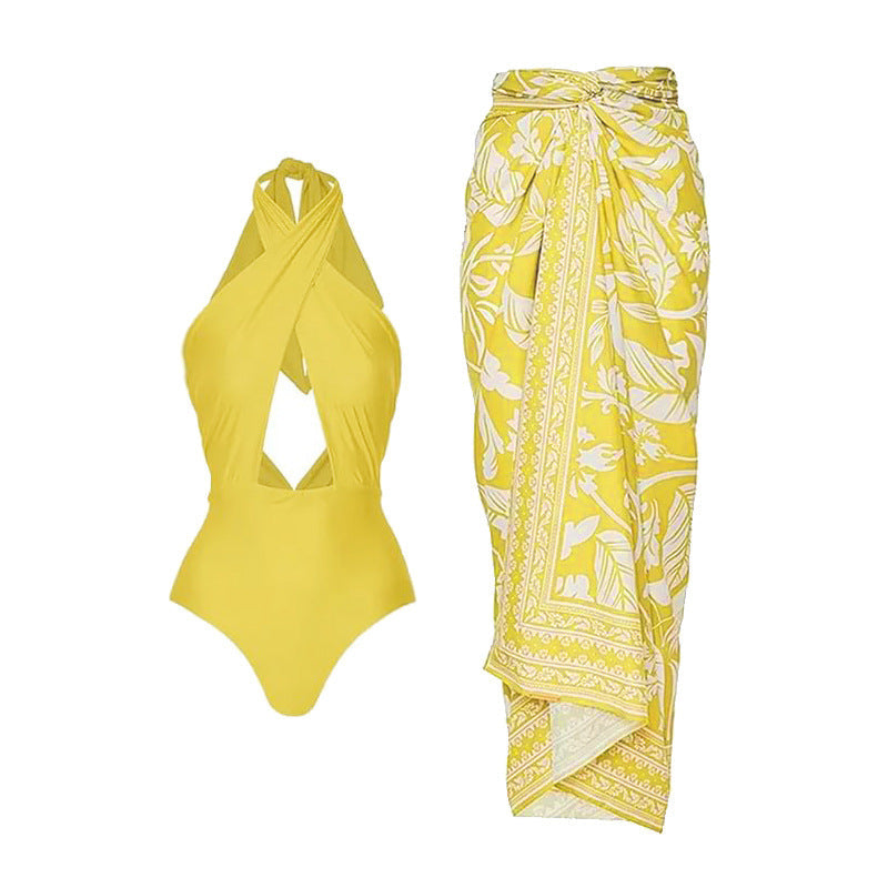 One Piece Two Piece Set Bikini Swimsuit Women Skinny Slimming Swimsuit Outfit Chiffon Bella Mia